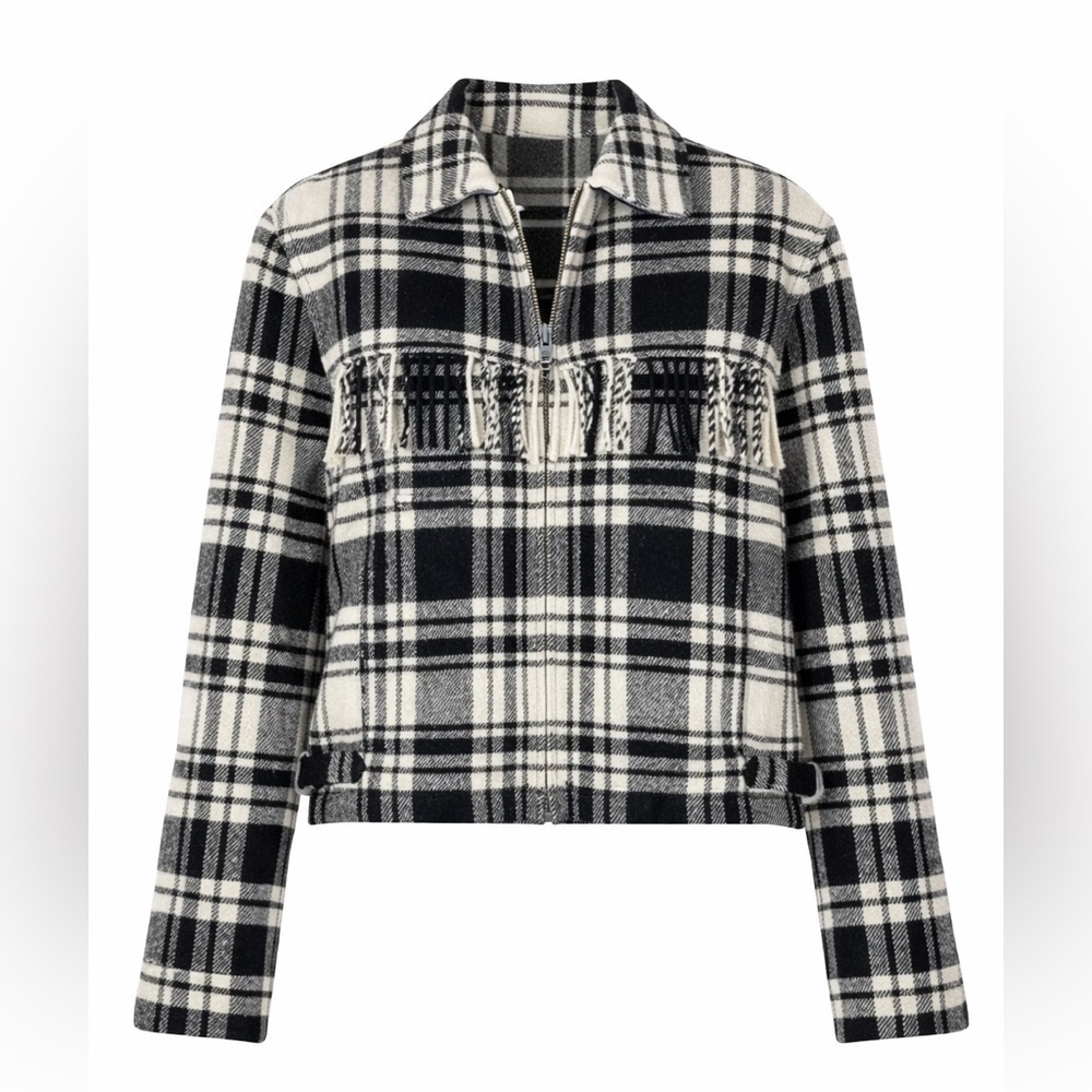 POLO RALPH LAUREN | Plaid Wool Fringe Jacket | Women’s | M | NWT